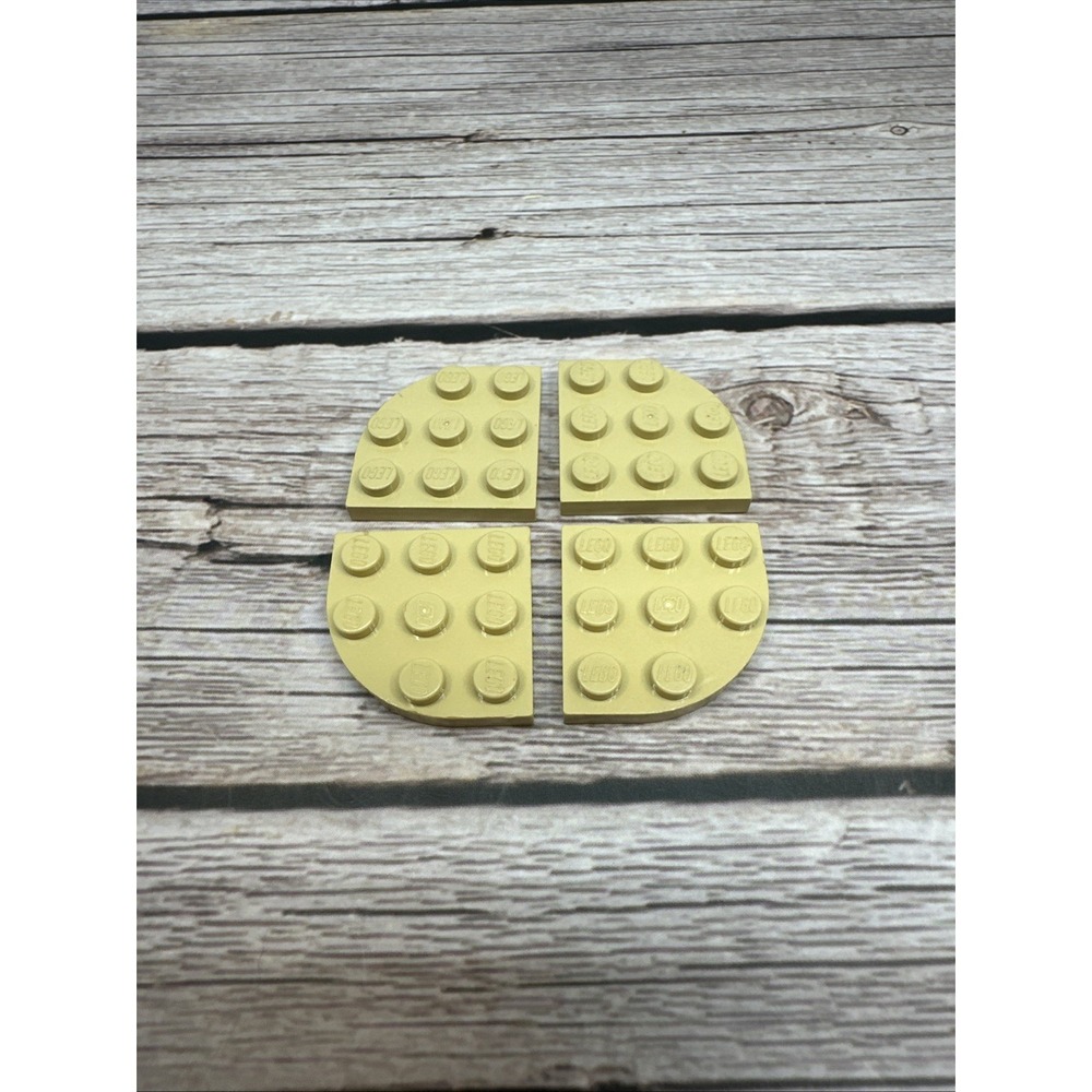 LEGO Parts - Tan Plate, Round Corner 3 x 3 - Part # 30357 - QTY 4
